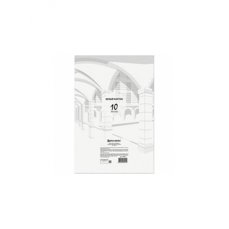 Картон белый БОЛЬШОГО ФОРМАТА, А2 МЕЛОВАННЫЙ, 10 листов, в папке, BRAUBERG, 400х590 мм, 124764 - фото 3