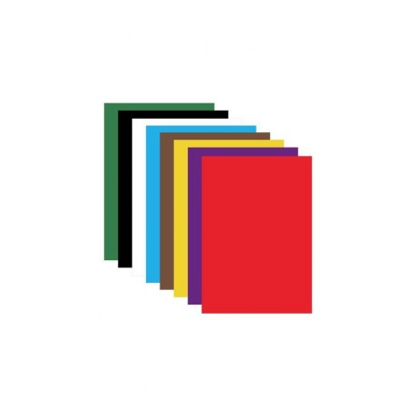 Картон цветной А4 немелованный, 8 листов 8 цветов, в папке, BRAUBERG, 200х290 мм, Дельфин, 129909, (15 шт.) - фото 2
