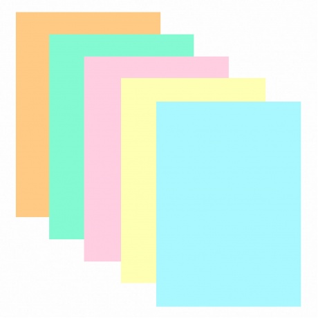 112463, Бумага цветная BRAUBERG, А4, 80 г/м2, 250 л., (5 цветов х 50 листов), пастель, для офисной техники, 112463 - фото 2