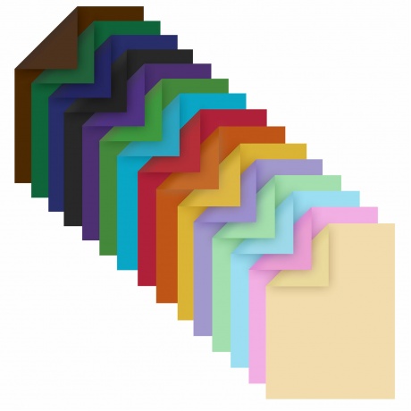 113504, Цветная бумага А4 ТОНИРОВАННАЯ В МАССЕ, 48 листов 16 цветов, склейка, 80 г/м2, BRAUBERG, 113504 - фото 2