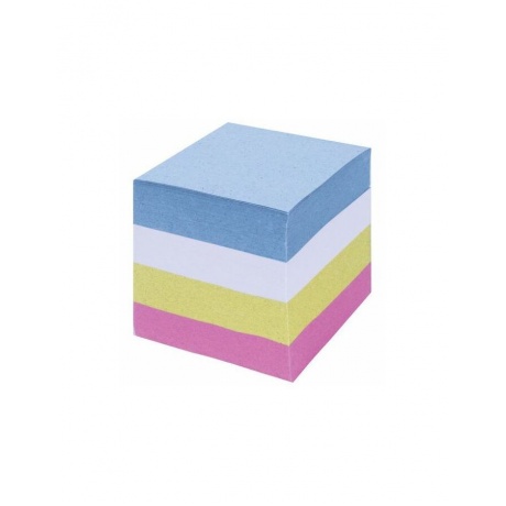 Блок для записей STAFF, проклеенный, куб 8х8 см, 800 листов, цветной, чередование с белым, 120383, (6 шт.) - фото 2