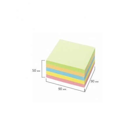 Блок для записей BRAUBERG непроклеенный, куб 9х9х5 см, цветной, 122339, (6 шт.) - фото 3