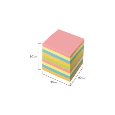 Блок для записей BRAUBERG непроклеенный, куб 9х9х9 см, цветной, 122341 - фото 4