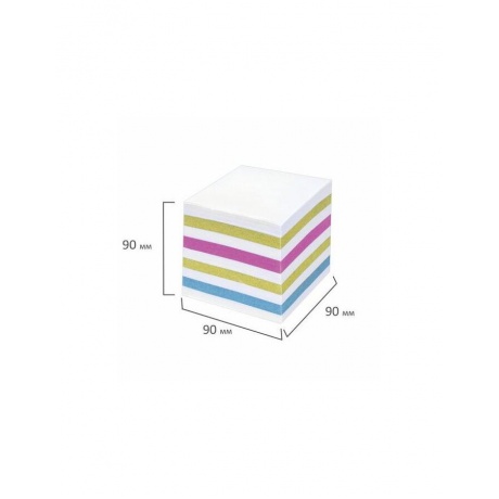 Блок для записей STAFF непроклеенный, куб 9х9х9 см, цветной, чередование с белым, 126367 - фото 5