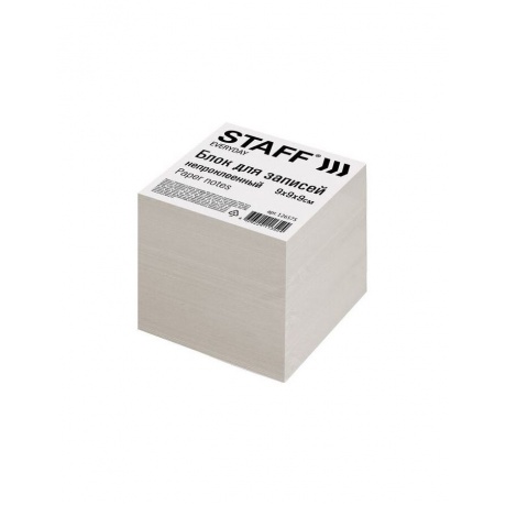 Блок для записей STAFF, непроклеенный, куб 9х9х9 см, белизна 70-80%, 126575, (9 шт.) - фото 1