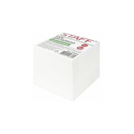Блок для записей STAFF проклеенный, куб 9х9х9 см, белый, белизна 90-92%, 129204, (6 шт.) - фото 1