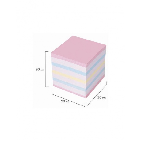Блок для записей STAFF проклеенный, куб 9х9х9 см, цветной, чередование с белым, 129208 - фото 5