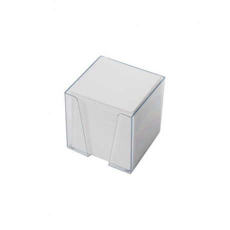 Блок для записей BRAUBERG в подставке прозрачной, куб 9х9х9 см, белый, белизна 95-98%, 122223 - фото 2