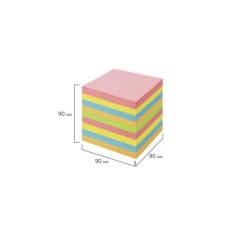Блок для записей BRAUBERG в подставке прозрачной, куб 9х9х9 см, цветной, 122225 - фото 5