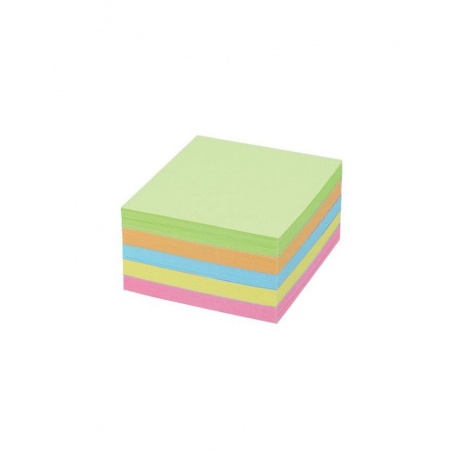 Блок для записей BRAUBERG в подставке прозрачной, куб 9х9х5 см, цветной, 122226 - фото 3