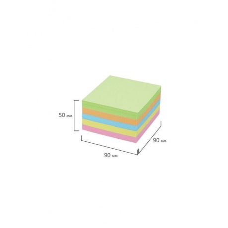 Блок для записей BRAUBERG в подставке прозрачной, куб 9х9х5 см, цветной, 122226 - фото 5