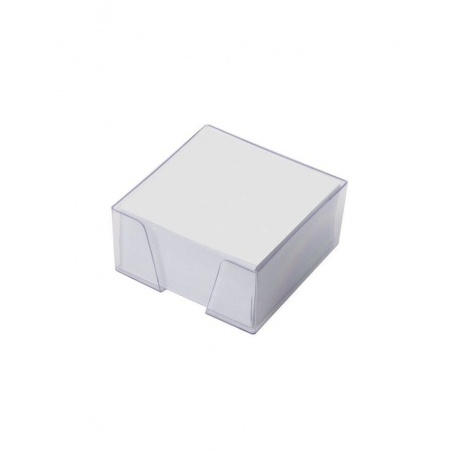Блок для записей STAFF в подставке прозрачной, куб 9х9х5 см, белый, белизна 90-92%, 129193, (6 шт.) - фото 2