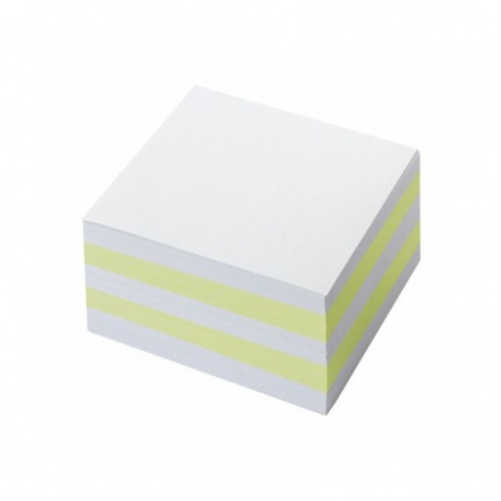 Блок для записей STAFF в подставке прозрачной, куб 9х9х5 см, цветной, чередование с белым, 129198, (6 шт.) - фото 3