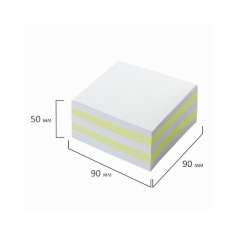 Блок для записей STAFF в подставке прозрачной, куб 9х9х5 см, цветной, чередование с белым, 129198, (6 шт.) - фото 5