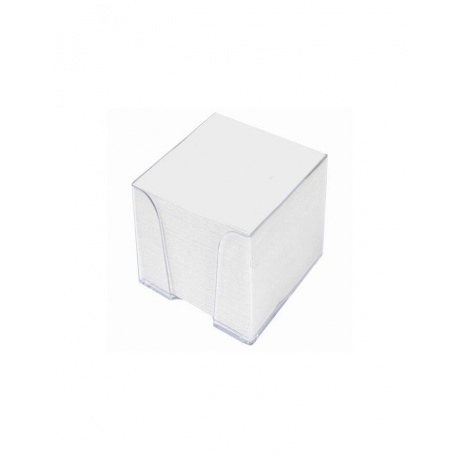 Блок для записей STAFF в подставке прозрачной, куб 9х9х9 см, белый, белизна 90-92%, 129201 - фото 2