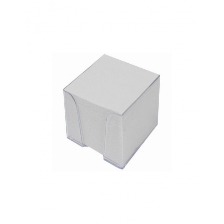 Блок для записей STAFF в подставке прозрачной, куб 9х9х9 см, белый, белизна 70-80%, 129202 - фото 2