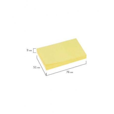 Блок самоклеящийся (стикер) BRAUBERG, 76х51 мм, 100 л., желтый, 122689, (24 шт.) - фото 5