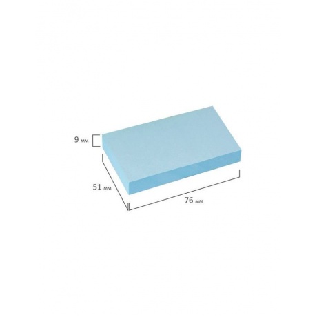 Блок самоклеящийся (стикер) BRAUBERG, 76х51 мм, 100 л., голубой, 122692, (24 шт.) - фото 5