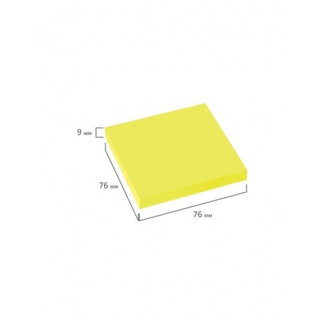 Блок самоклеящийся (стикер), BRAUBERG, НЕОНОВЫЙ, 76х76 мм, 90 л., желтый, 122702, (12 шт.) - фото 5