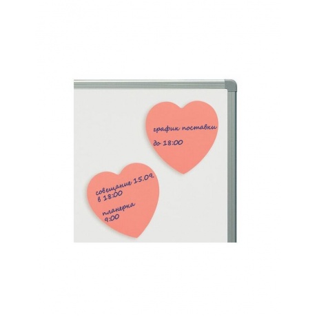Блок самоклеящийся (стикер) фигурный BRAUBERG, сердце, 50 л., розовый, европодвес, 122710, (24 шт.) - фото 5