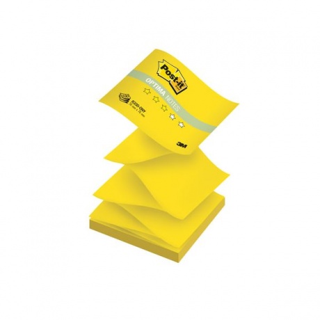 Блок самоклеящийся (стикер) POST-IT Optima Лето (Z-блок), 76х76 мм, 100 л., желтый неон, R330-ONY - фото 2
