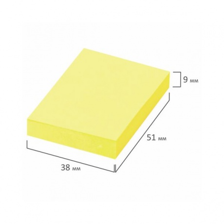 Блок самоклеящийся (стикеры) STAFF, НЕОНОВЫЙ, 38х51 мм, 2х90 листов, желтый, 129345, (12 шт.) - фото 5