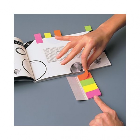 Закладки клейкие POST-IT Professional, бумажные, 22,2 мм, 3 цвета х 100 шт., 671-3 - фото 2