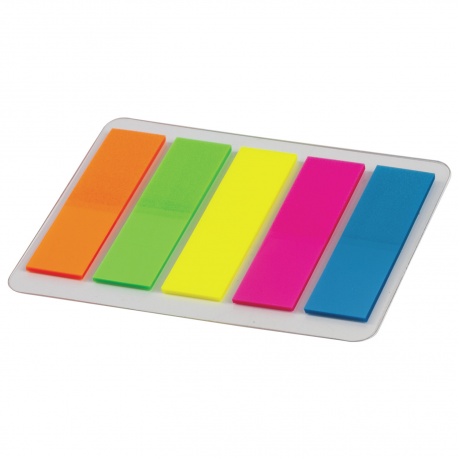 Закладки клейкие ERICH KRAUSE Neon, 44х12 мм, 5 цветов х 20 листов, в пластиковой книжке, 31177 - фото 2