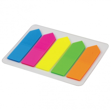 Закладки клейкие ERICH KRAUSE Neon Arrows, 44х12 мм, 5 цветов х 20 листов, в пластиковой книжке, 31178 - фото 2
