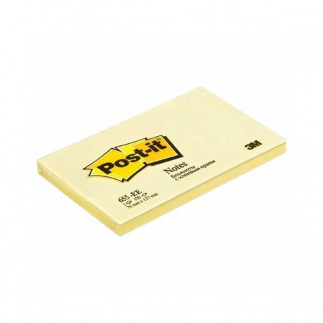 Блок самоклеящ. (стикер) POST-IT ORIGINAL 76х127 мм, 100 л., желтый, 655 - фото 1