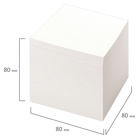 111980, (цена за 6 шт.) Блок для записей STAFF непроклеенный, куб 8х8х8 см, белый, белизна 90-92%, 111980 - фото 4