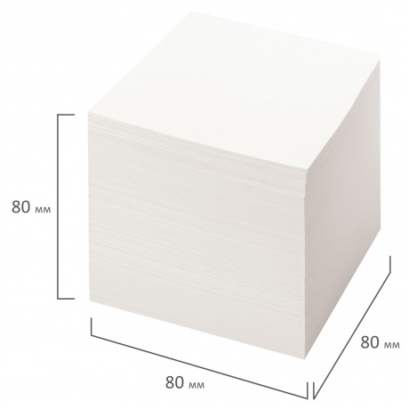 111981, (цена за 12 шт.) Блок для записей STAFF непроклеенный, куб 8х8х8 см, белый, белизна 70-80%, 111981 - фото 4