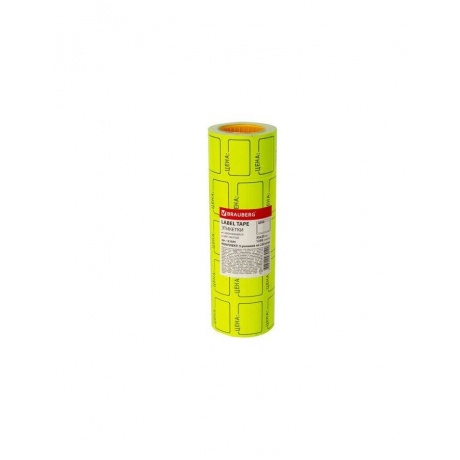 Этикет-лента Цена, 35х25 мм, желтая, комплект 5 рулонов по 250 шт., BRAUBERG, 123584 - фото 2