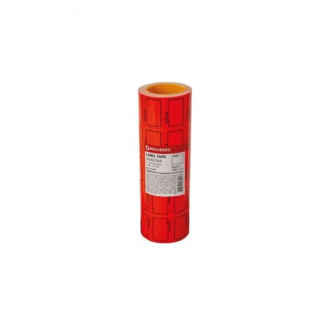 Этикет-лента Цена, 35х25 мм, красная, комплект 5 рулонов по 250 шт., BRAUBERG, 123586 - фото 3