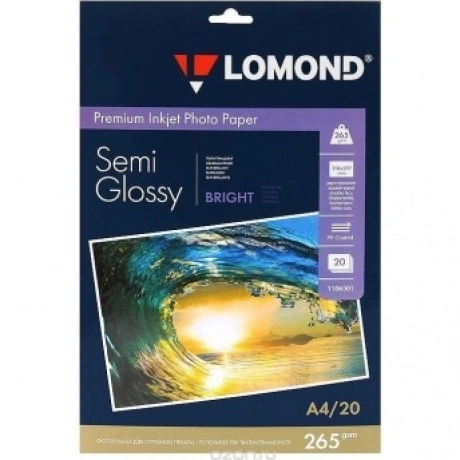 Бумага Lomond 1106301 A4/260г/м2/20л./белый полуглянцевое для ст...