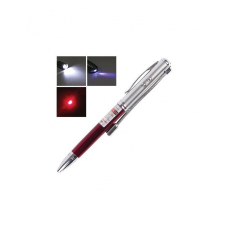 Указка лазерная, радиус 200 м, красный луч, LED-фонарь, стилус, детектор купюр, ручка, TD-RP-36 - фото 1