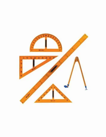 Набор чертежный для классной доски (2 треугольника, транспортир,...