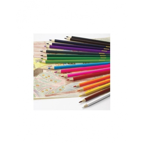 Карандаши цветные ПИФАГОР, 18 цветов, классические, заточенные, картонная упаковка, 180297 - фото 6