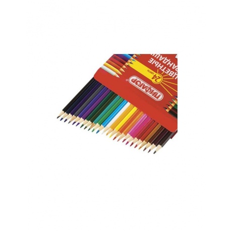 Карандаши цветные ПИФАГОР, 24 цвета, классические, заточенные, картонная упаковка, 180298 - фото 4