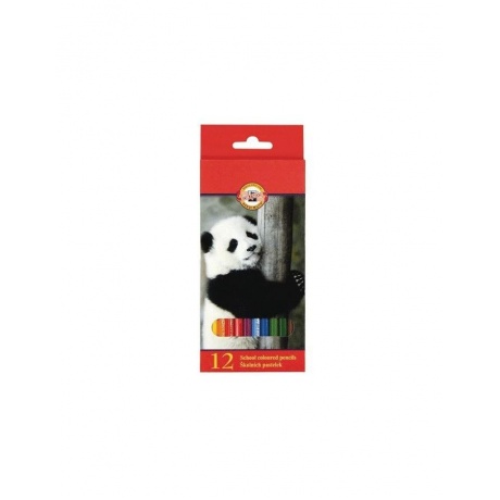 Карандаши цветные KOH-I-NOOR Animals, 12 цветов, грифель 2,8 мм, заточенные, европодвес, 3552012008KSRU - фото 1