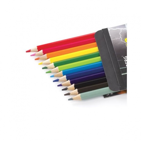 Карандаши цветные BRAUBERG InstaRacing, 12 цветов, заточенные, картонная упаковка с отделкой выборочным лаком, 180533, (6 шт.) - фото 4