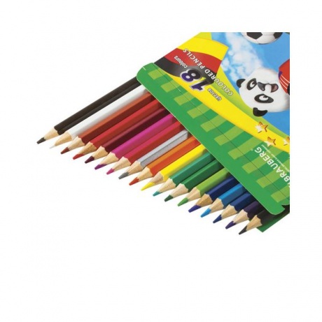 Карандаши цветные BRAUBERG Football match, 18 цветов, заточенные, картонная упаковка, 180549 - фото 4