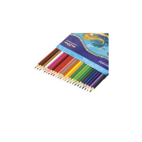 Карандаши цветные BRAUBERG Морские легенды, 24 цвета, заточенные, картонная упаковка с блестками, 180561 - фото 4