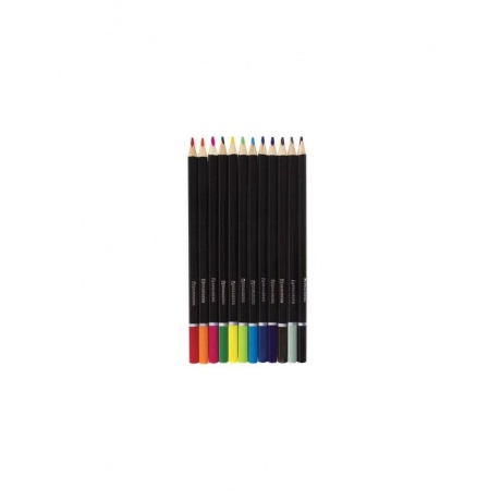 Карандаши цветные BRAUBERG Artist line, 12 цветов, трехгранные, черный корпус, высшее качество, 180596 - фото 2