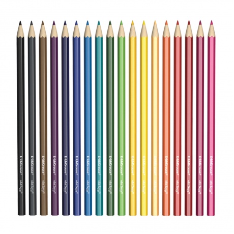Карандаши цветные ERICH KRAUSE, 18 цветов, шестигранные, заточенные, европодвес, 32879 - фото 2