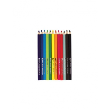 Карандаши цветные утолщенные BRAUBERG, 12 цветов, трехгранные, картонная упаковка, 180836 - фото 2