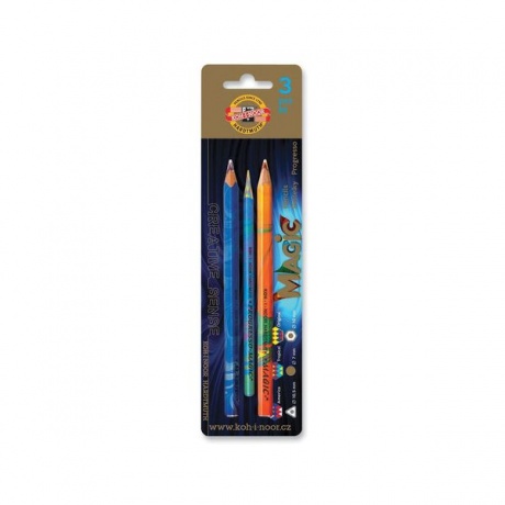 Карандаши с многоцветным грифелем KOH-I-NOOR, набор 3 шт., Magic, 5,6 мм/ 7,1 мм, блистер, 9038003002BL - фото 1