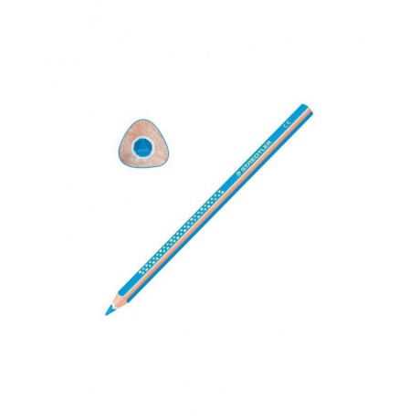 Карандаш цветной утолщенный STAEDTLER Noris club, 1 шт., трехгранный, грифель 4 мм, голубой, 1284-30, (6 шт.) - фото 1