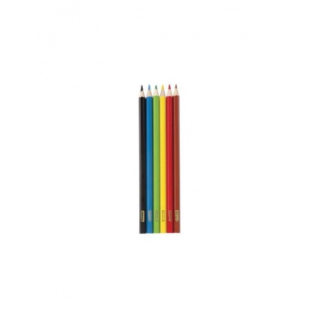 Карандаши цветные ПИФАГОР ЖИРАФ, 6 цветов, пластиковые, классические заточенные, 181249, (24 шт.) - фото 2