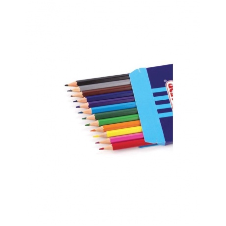 Карандаши цветные ПИФАГОР ЖИРАФ, 12 цветов, пластиковые, классические заточенные, 181250, (12 шт.) - фото 4